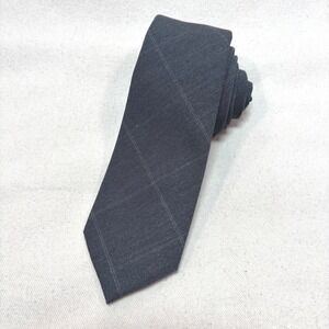 Express Mens Classic 2.5" Dark Gray Plaid Necktie Rayon NWT $48